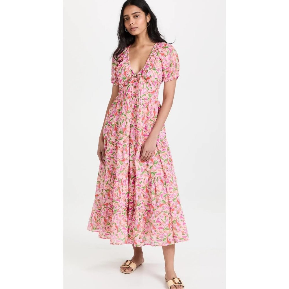 Banjanan Norma Maxi Dress in Mini Bloom Rose Medium Womens Long